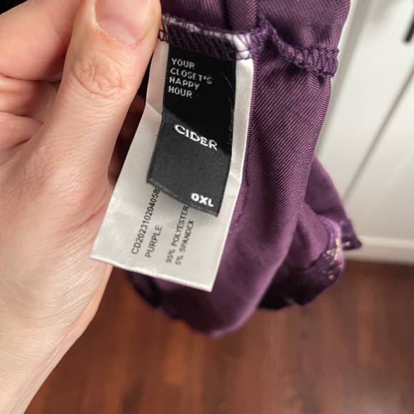 CIDER VELVET V-NECK STAR RUFFLE TIE BACK MIDI DRESS 0XL - Picture 9 of 9